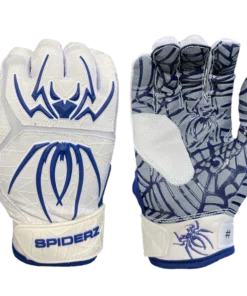 2022 Spiderz HYBRID Batting Gloves: White/Navy