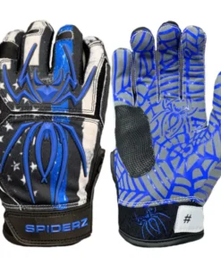 2022 Spiderz HYBRID Batting Gloves: Blue Line
