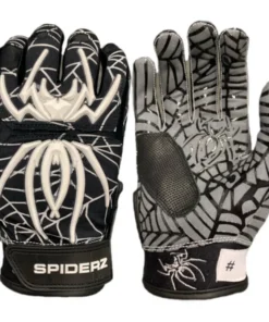 2020 Spiderz HYBRID Batting Gloves: Black/White/Silver