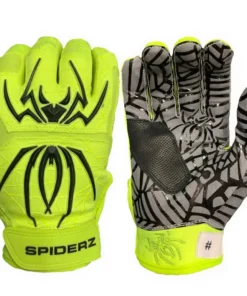 2022 Spiderz Hybrid Batting Gloves: Neon Yellow/Black