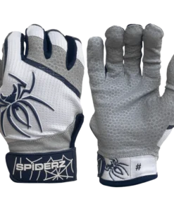 2022 Spiderz PRO Model Batting Gloves: White/Navy Blue