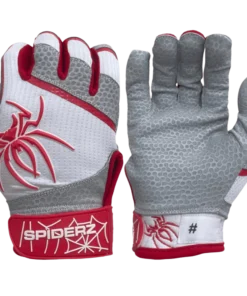 2022 Spiderz PRO Model Batting Gloves: White/Red