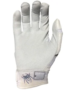 2023 Spiderz Pro Model Batting Gloves: White/Black/Silver -wp populaire magasin 2023SpiderzProModelBattingGloves White 2