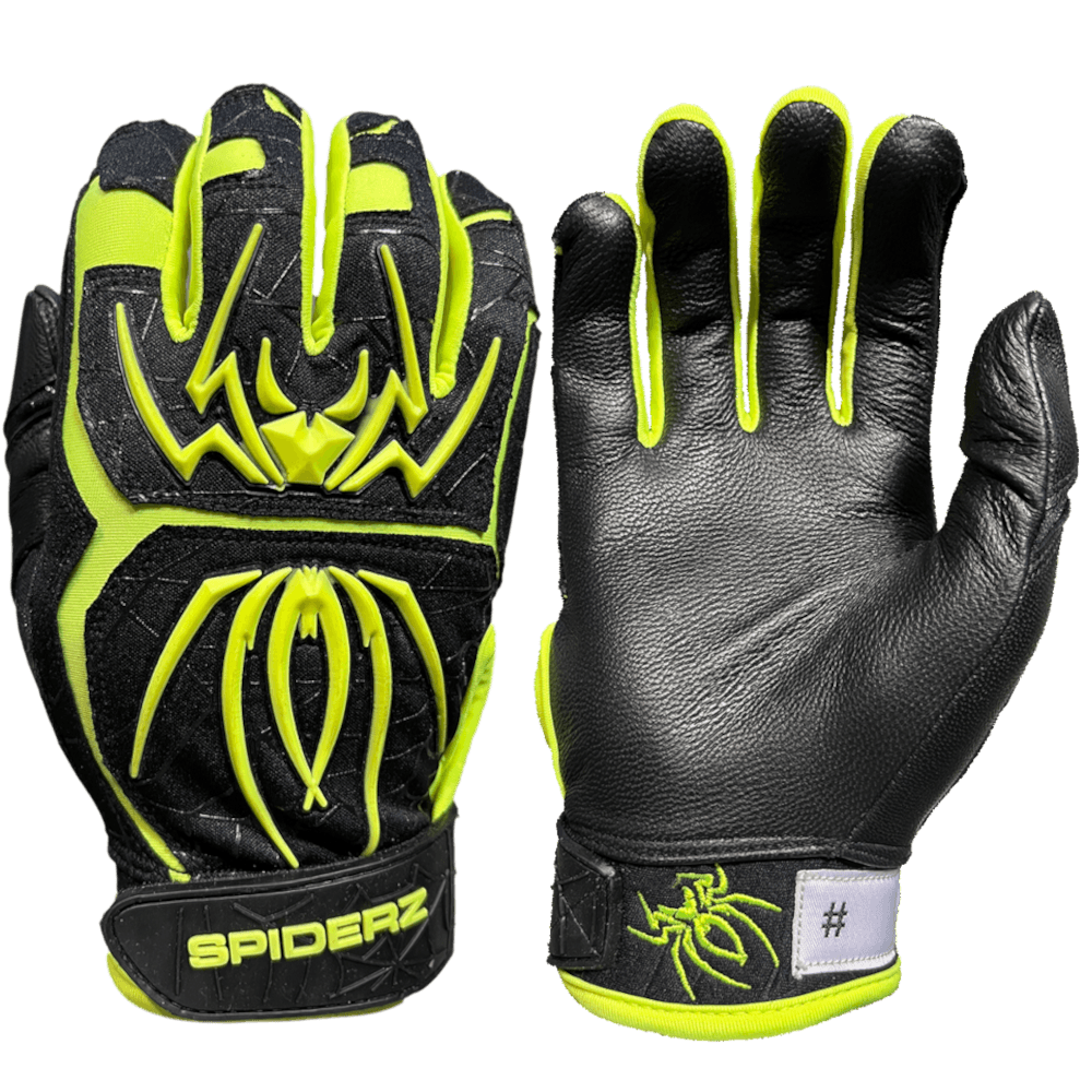 2022 Spiderz ENDITE Batting Gloves: Black And Neon Yellow 3 2022 Spiderz ENDITE Batting Gloves: Black And Neon Yellow