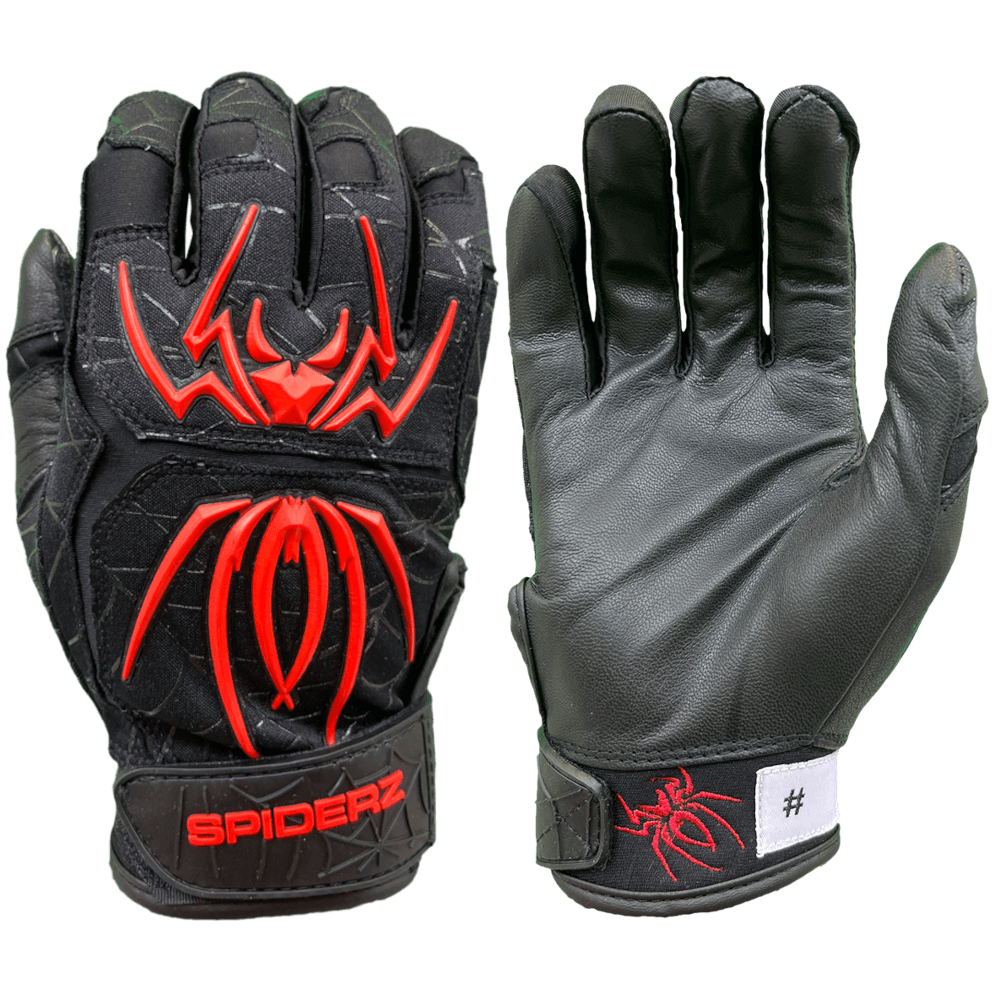 2022 Spiderz ENDITE Batting Gloves: Black And Red 3 2022 Spiderz ENDITE Batting Gloves: Black And Red