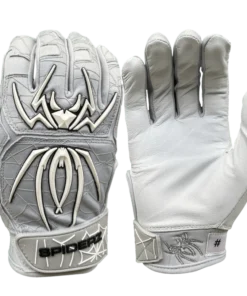 2022 Spiderz ENDITE Batting Gloves: Grey And White
