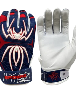2022 Spiderz ENDITE Batting Gloves: Navy Blue/Red/White