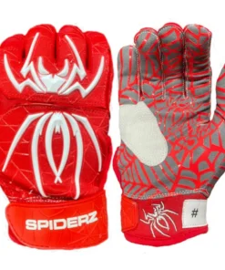 2023 Spiderz HYBRID Batting Gloves: Red/White