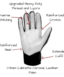 Bruce Bolt PREMIUM PRO Chrome Series Short Cuff Batting Gloves: Black -wp populaire magasin BB SC CHRB2