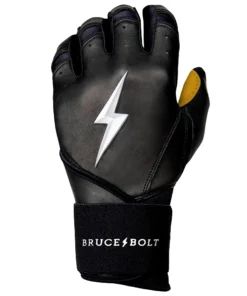 Bruce Bolt PREMIUM PRO Long Cuff Batting Gloves: Black -wp populaire magasin LC BLKG LEFT