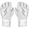 Bruce Bolt PREMIUM PRO Chrome Series Long Cuff Batting Gloves: White -wp populaire magasin LC CHRW HERO