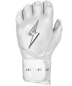 Bruce Bolt PREMIUM PRO Chrome Series Long Cuff Batting Gloves: White -wp populaire magasin LC CHRW LEFT