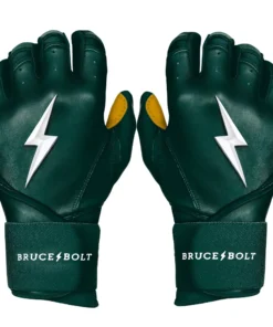 Bruce Bolt PREMIUM PRO Long Cuff Batting Gloves: Green