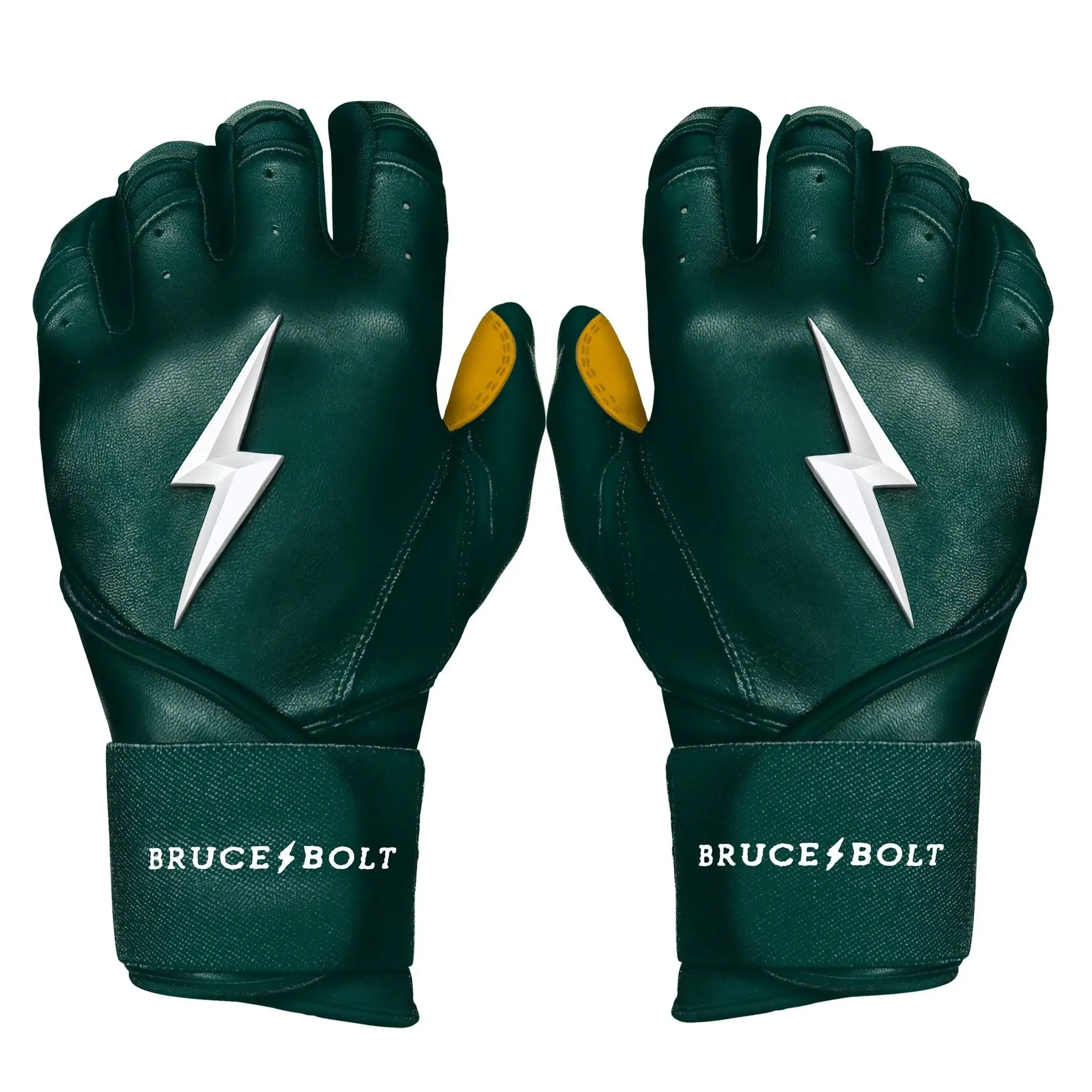 Bruce Bolt PREMIUM PRO Long Cuff Batting Gloves: Green 3 Bruce Bolt PREMIUM PRO Long Cuff Batting Gloves: Green