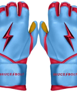 Bruce Bolt PREMIUM PRO BADER Series Long Cuff Batting Gloves: Baby Blue