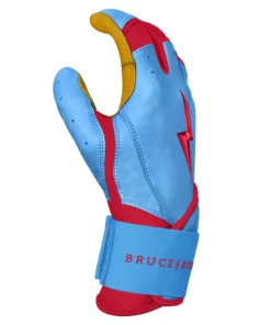 Bruce Bolt PREMIUM PRO BADER Series Long Cuff Batting Gloves: Baby Blue -wp populaire magasin LC HBB SIDE scaled