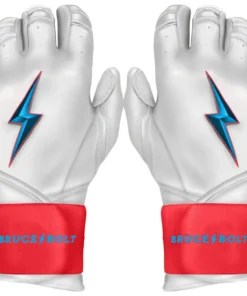 Bruce Bolt PREMIUM PRO BRINSON Series Long Cuff Batting Gloves: White