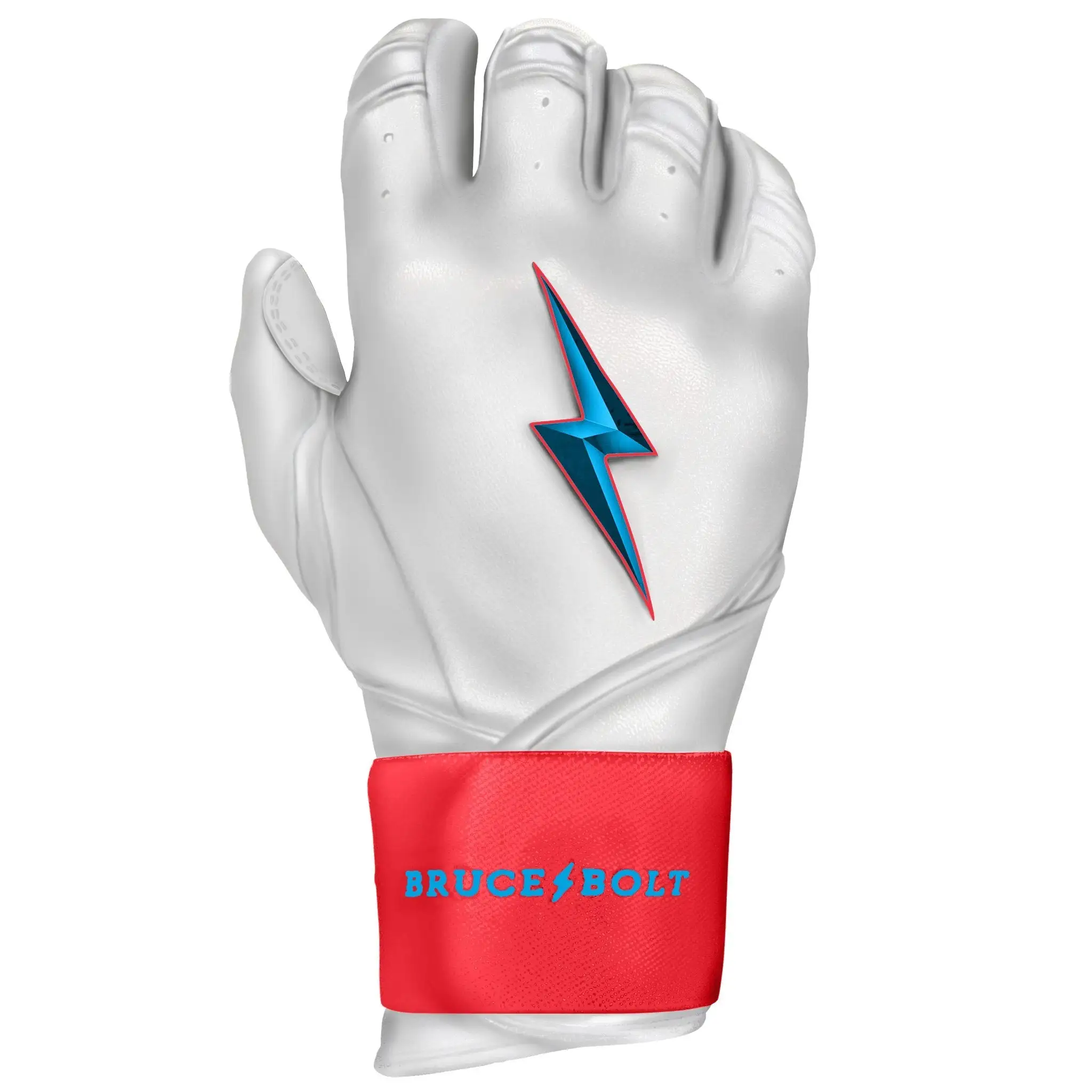 Bruce Bolt PREMIUM PRO BRINSON Series Long Cuff Batting Gloves: White 6 Bruce Bolt PREMIUM PRO BRINSON Series Long Cuff Batting Gloves: White - Image 4