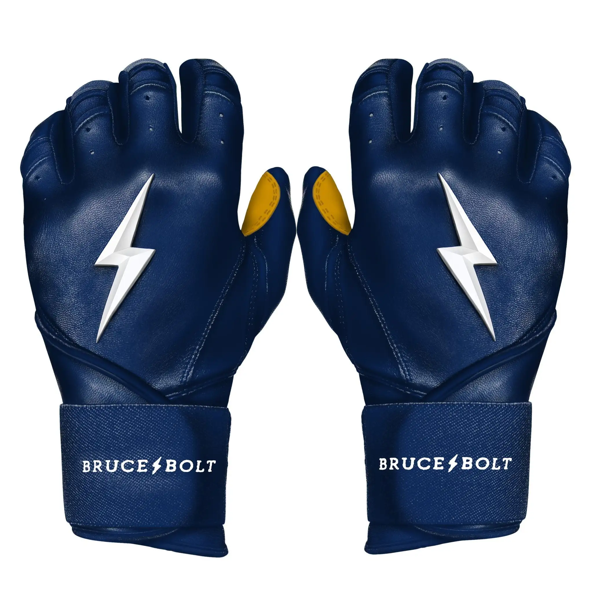 Bruce Bolt PREMIUM PRO Long Cuff Batting Gloves: Navy 3 Bruce Bolt PREMIUM PRO Long Cuff Batting Gloves: Navy