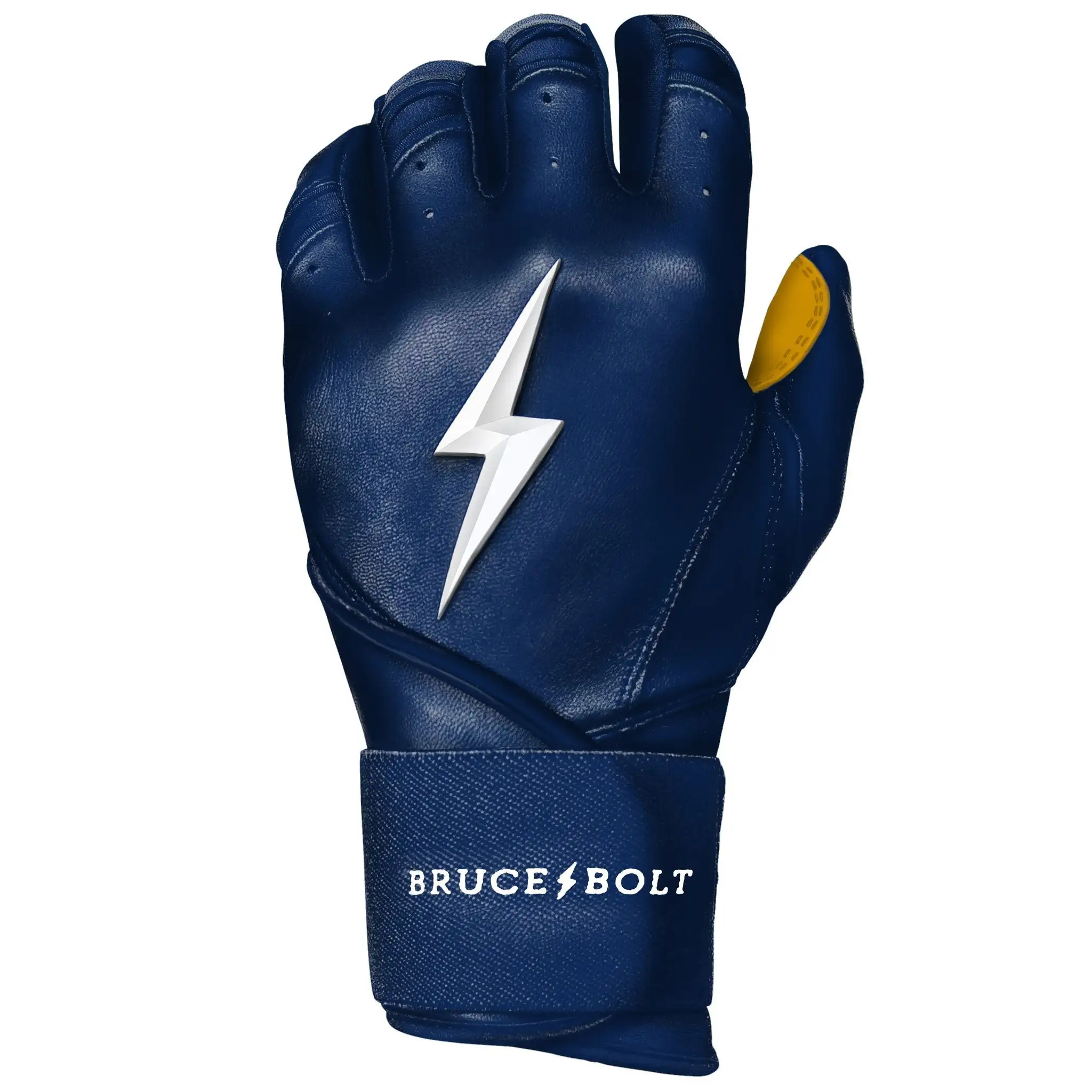 Bruce Bolt PREMIUM PRO Long Cuff Batting Gloves: Navy 5 Bruce Bolt PREMIUM PRO Long Cuff Batting Gloves: Navy - Image 3