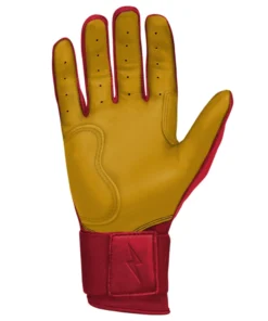 Bruce Bolt PREMIUM PRO Long Cuff Batting Gloves: Red -wp populaire magasin LC REDG PALM