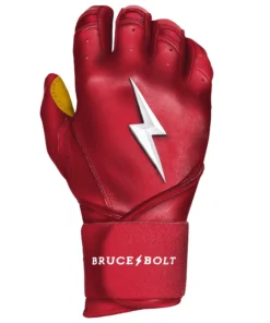 Bruce Bolt PREMIUM PRO Long Cuff Batting Gloves: Red -wp populaire magasin LC REDG RIGHT
