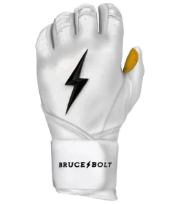 Bruce Bolt PREMIUM PRO Long Cuff Batting Gloves: White -wp populaire magasin LC WHTG LEFT