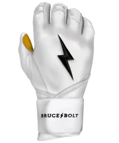 Bruce Bolt PREMIUM PRO Long Cuff Batting Gloves: White -wp populaire magasin LC WHTG RIGHT