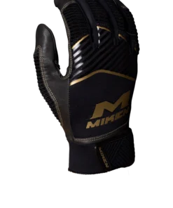 Miken Softball MK7X Adult Black And Gold Batting Gloves: MBGGLD-BLK