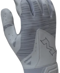 2018 Miken Pro White And Grey Batting Gloves: MBGL18-WHT