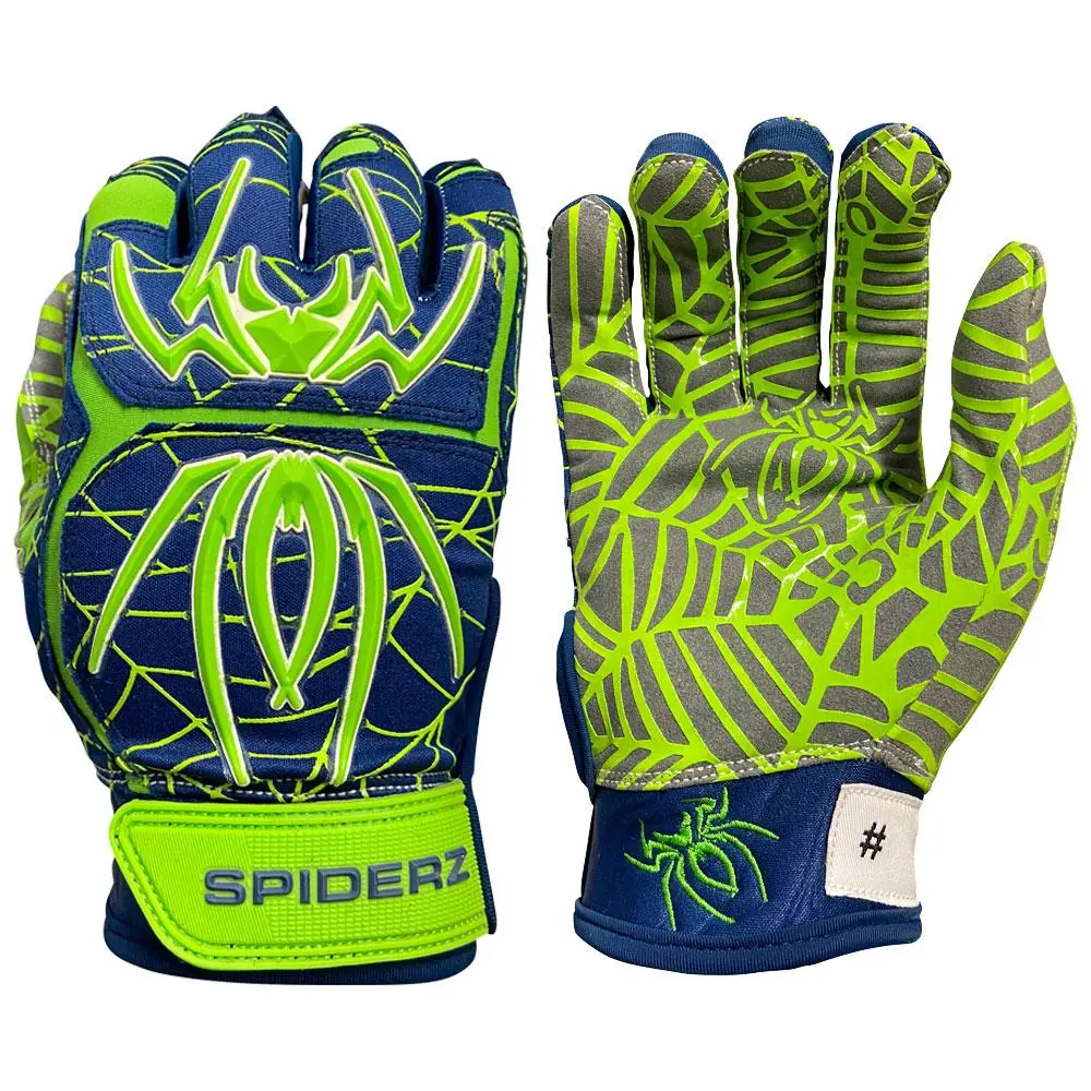 2021 Spiderz HYBRID Small Batch Batting Gloves: Navy Blue/Safety Green/White 3 2021 Spiderz HYBRID Small Batch Batting Gloves: Navy Blue/Safety Green/White
