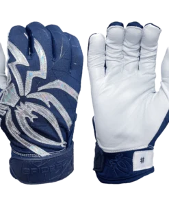 2022 Spiderz PRIZM Batting Gloves: Navy Blue/Silver