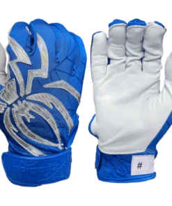 2022 Spiderz PRIZM Batting Gloves: Royal Blue/Silver