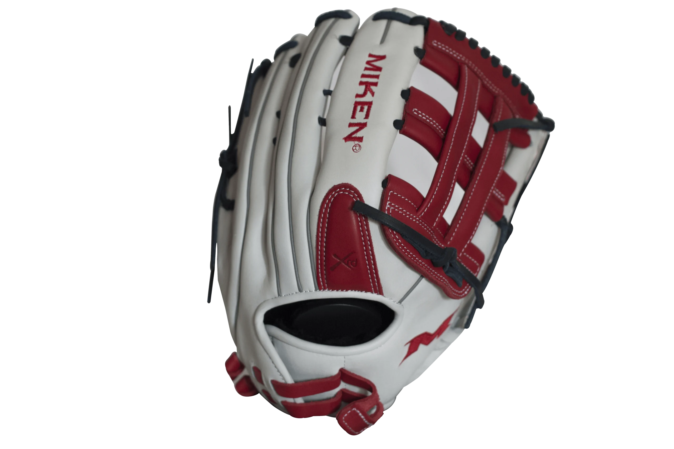 Miken Pro Series 14″ Slow Pitch Fielding Glove – White/Scarlet/Navy: PRO140WSN 5 Miken Pro Series 14″ Slow Pitch Fielding Glove – White/Scarlet/Navy: PRO140WSN - Image 3