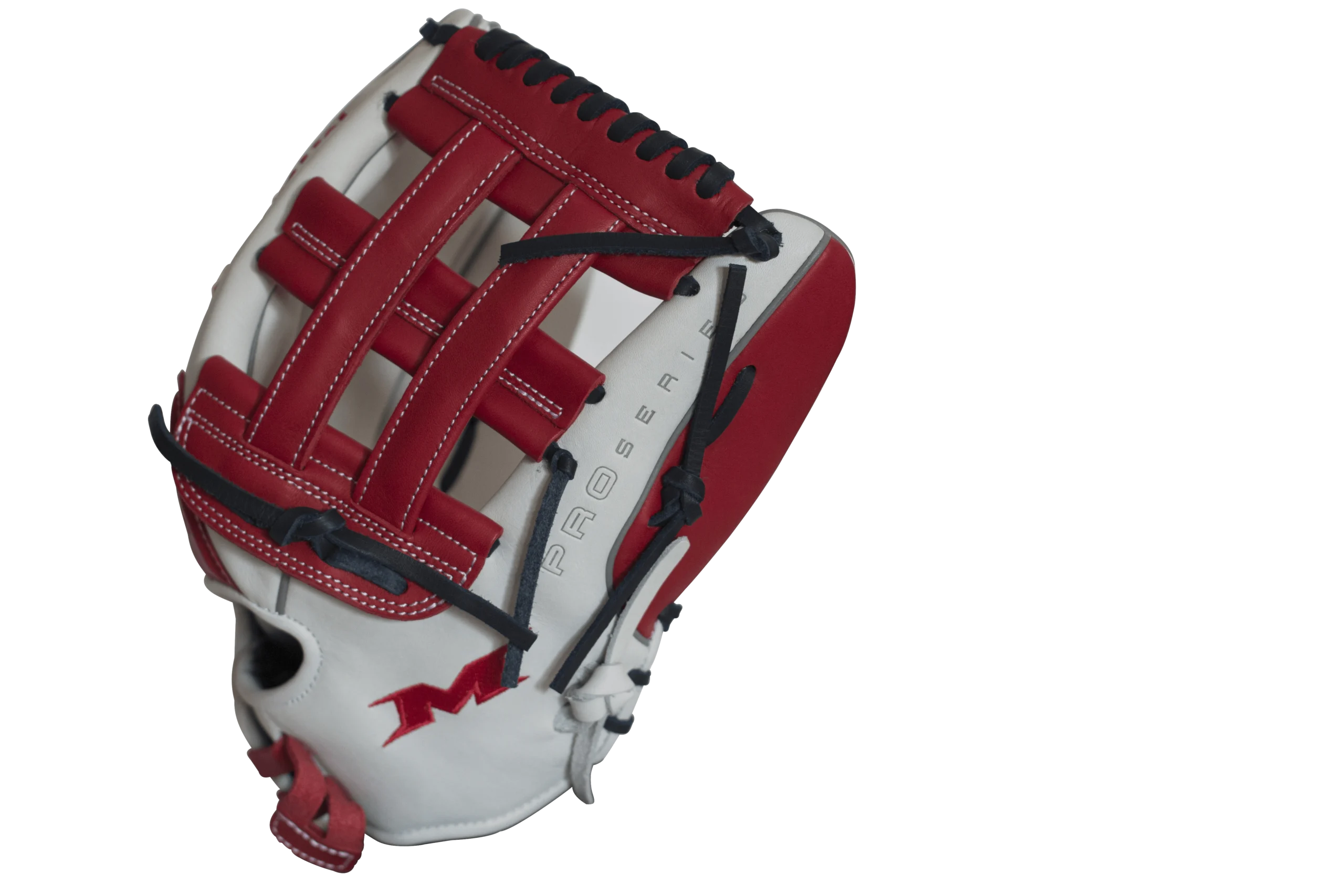 Miken Pro Series 14″ Slow Pitch Fielding Glove – White/Scarlet/Navy: PRO140WSN 4 Miken Pro Series 14″ Slow Pitch Fielding Glove – White/Scarlet/Navy: PRO140WSN - Image 2