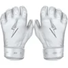 Bruce Bolt PREMIUM PRO Chrome Series Short Cuff Batting Gloves: White -wp populaire magasin SC CHRW HERO