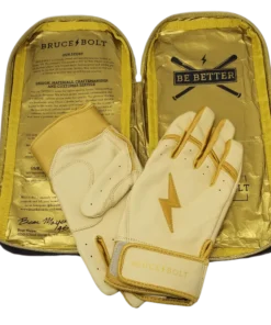 Bruce Bolt PREMIUM PRO Gold Series Batting Gloves: Short Cuff -wp populaire magasin SC GLD BAG2