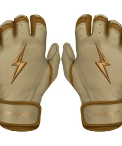 Bruce Bolt PREMIUM PRO Gold Series Batting Gloves: Short Cuff
