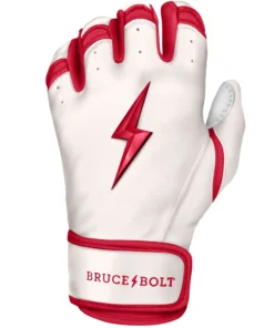 Bruce Bolt PREMIUM PRO BADER Series Short Cuff Batting Gloves: White -wp populaire magasin SC HBW LEFT