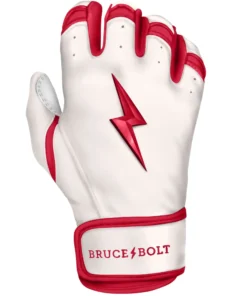 Bruce Bolt PREMIUM PRO BADER Series Short Cuff Batting Gloves: White -wp populaire magasin SC HBW RIGHT
