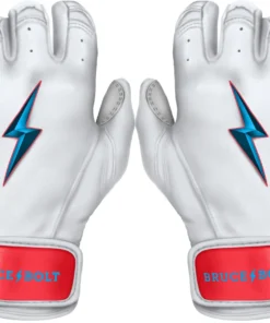 Bruce Bolt PREMIUM PRO BRINSON Series Short Cuff Batting Gloves: White