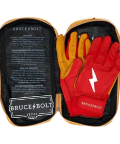 Bruce Bolt PREMIUM PRO Short Cuff Batting Gloves: Red -wp populaire magasin SC REDG BAG2