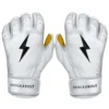 Bruce Bolt PREMIUM PRO Short Cuff Batting Gloves: White -wp populaire magasin SC WHTG HERO