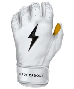 Bruce Bolt PREMIUM PRO Short Cuff Batting Gloves: White -wp populaire magasin SC WHTG LEFT