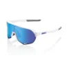 100% S2 Sunglasses Matte White - HiPER Blue Multilayer Mirror Lens -wp populaire magasin SP21 S2 60006 00006 3Q