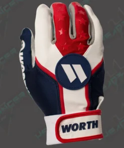 Worth Adult Red, White, And Blue Team Batting Gloves: WBATGL-RWB -wp populaire magasin WORTHBGRWB