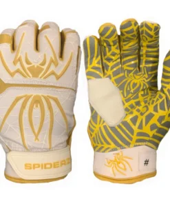 2021 Spiderz HYBRID Small Batch Batting Gloves: White/Gold