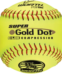 Worth 12" Super Gold Dot WSL Slowpitch Softballs (Dozen): YS44WSLS