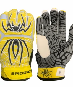 2020 Spiderz HYBRID Batting Gloves: Yellow/Black/White