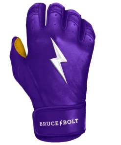 Bruce Bolt PREMIUM PRO Short Cuff Batting Gloves: Purple -wp populaire magasin premium pro short cuff batting gloves purple brucebolt 154823